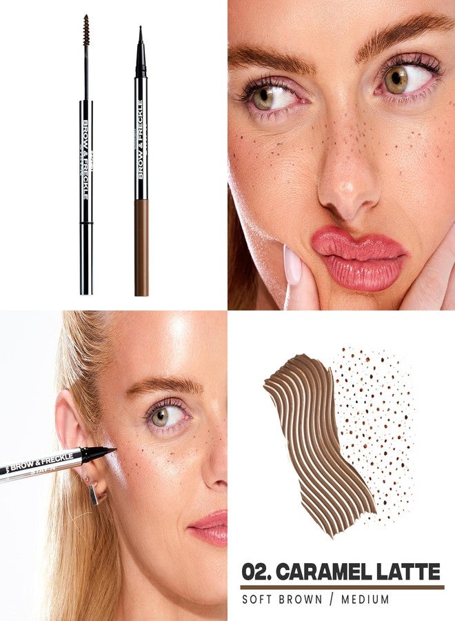 ساتيو جل الحواجب الملون وقلم النمش الصناعي Sacheu Brow & Freckle STAY-N — صبغة حواجب 2 في 1 تدوم طويلاً ومقاومة للماء، خالية من القسوة على الحيوانات ونباتية، بنكهة كراميل لاتيه - Image 2
